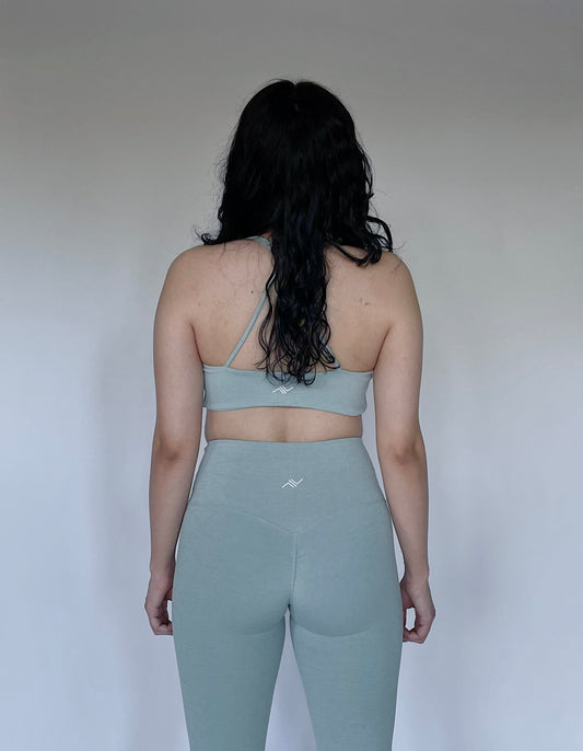 Perseverance - Twist Sports bra in Green Lily