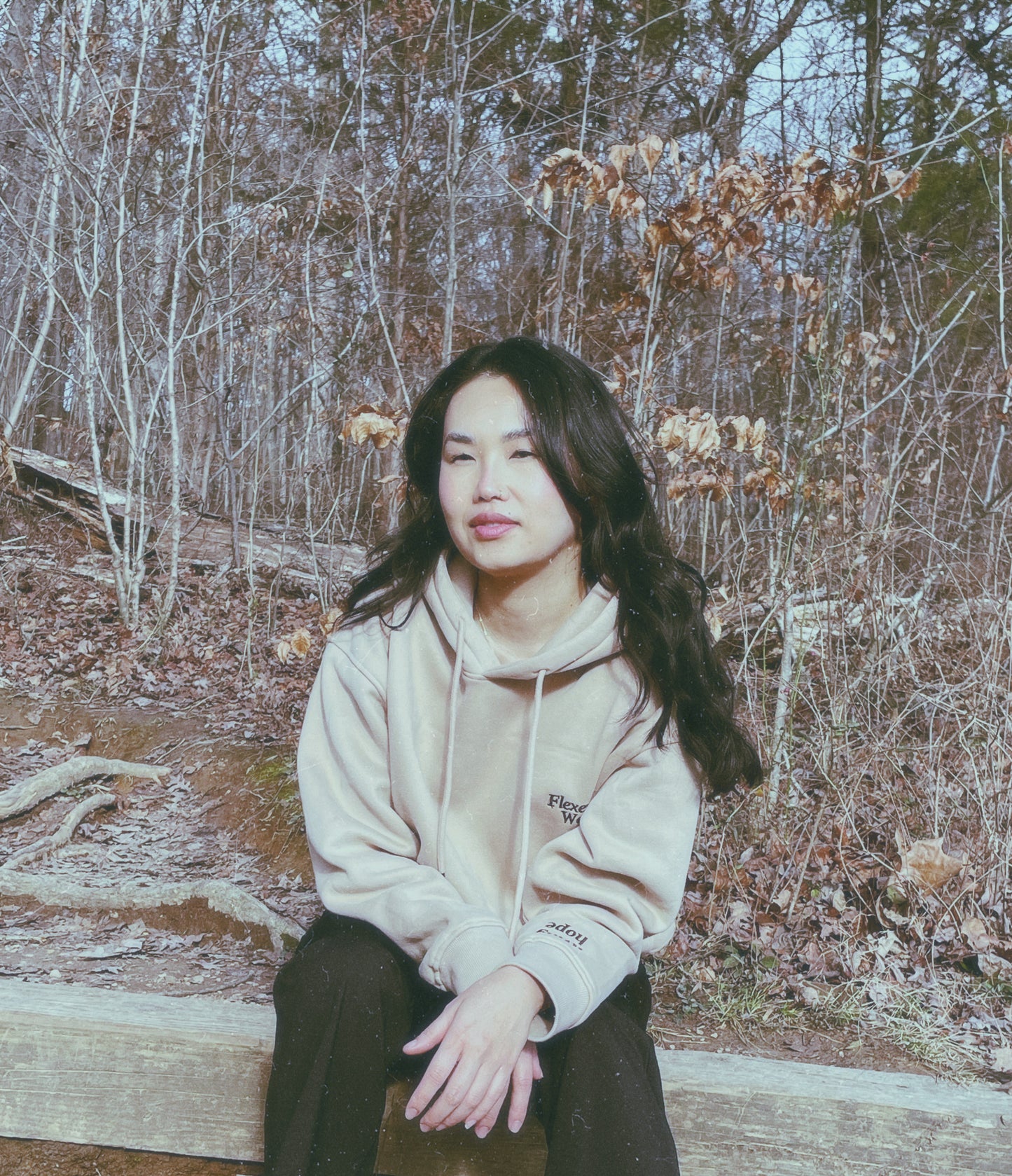 Living Hope - Embroidered Hoodie in Sand