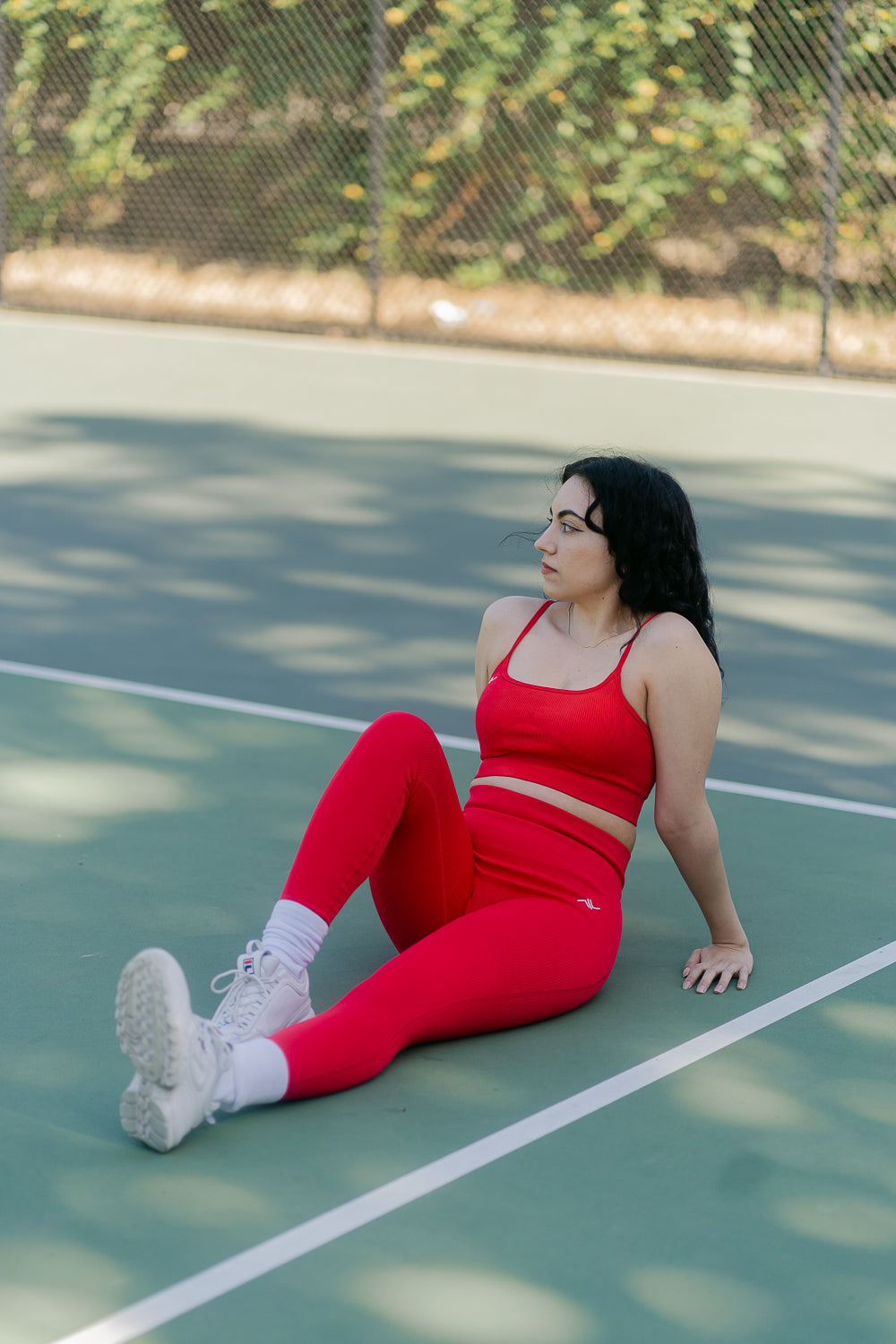 Adrenaline rush- Seamless ribbed sports bra in red