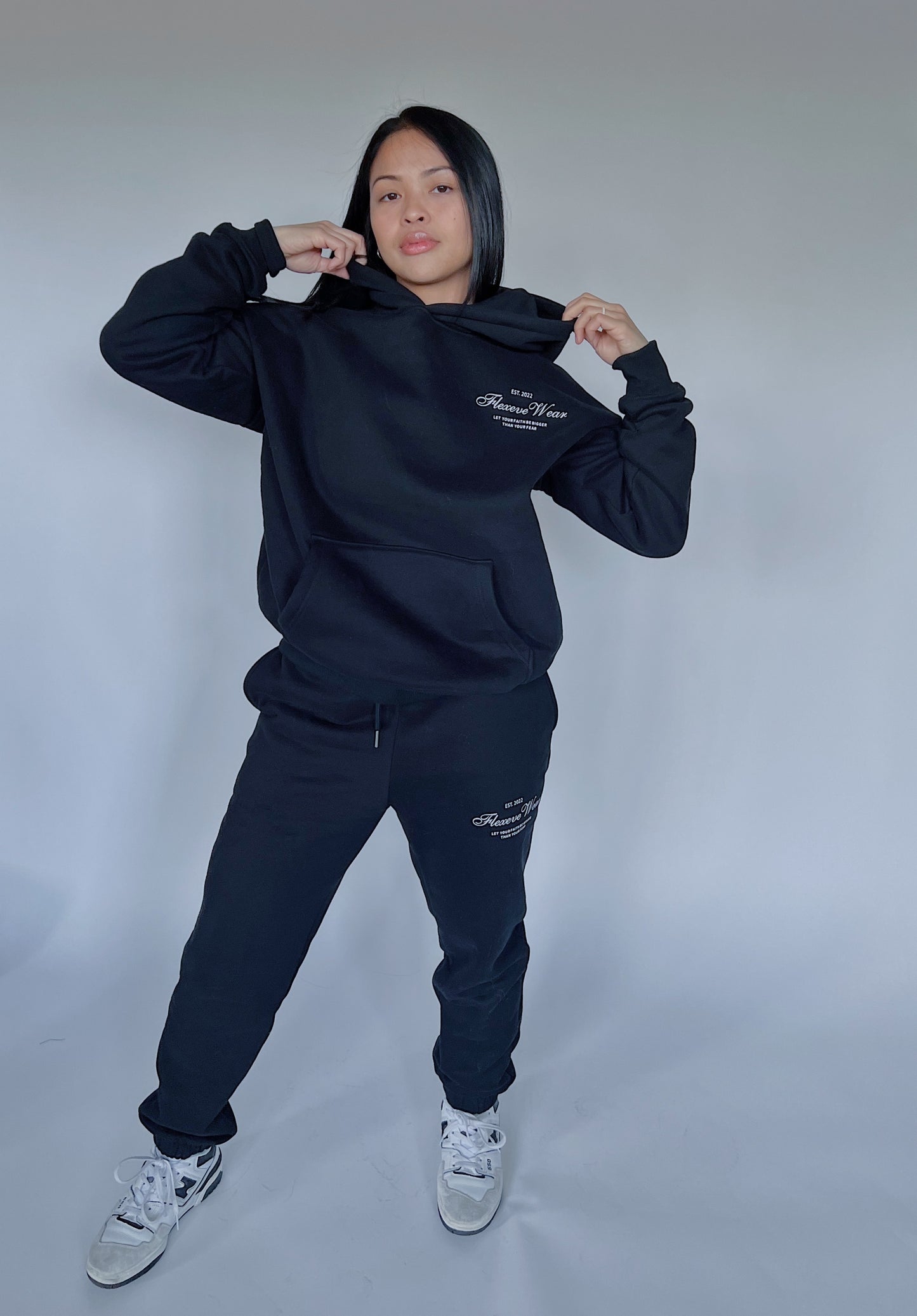 Fight Fear- Oversized Hoodie in Onyx