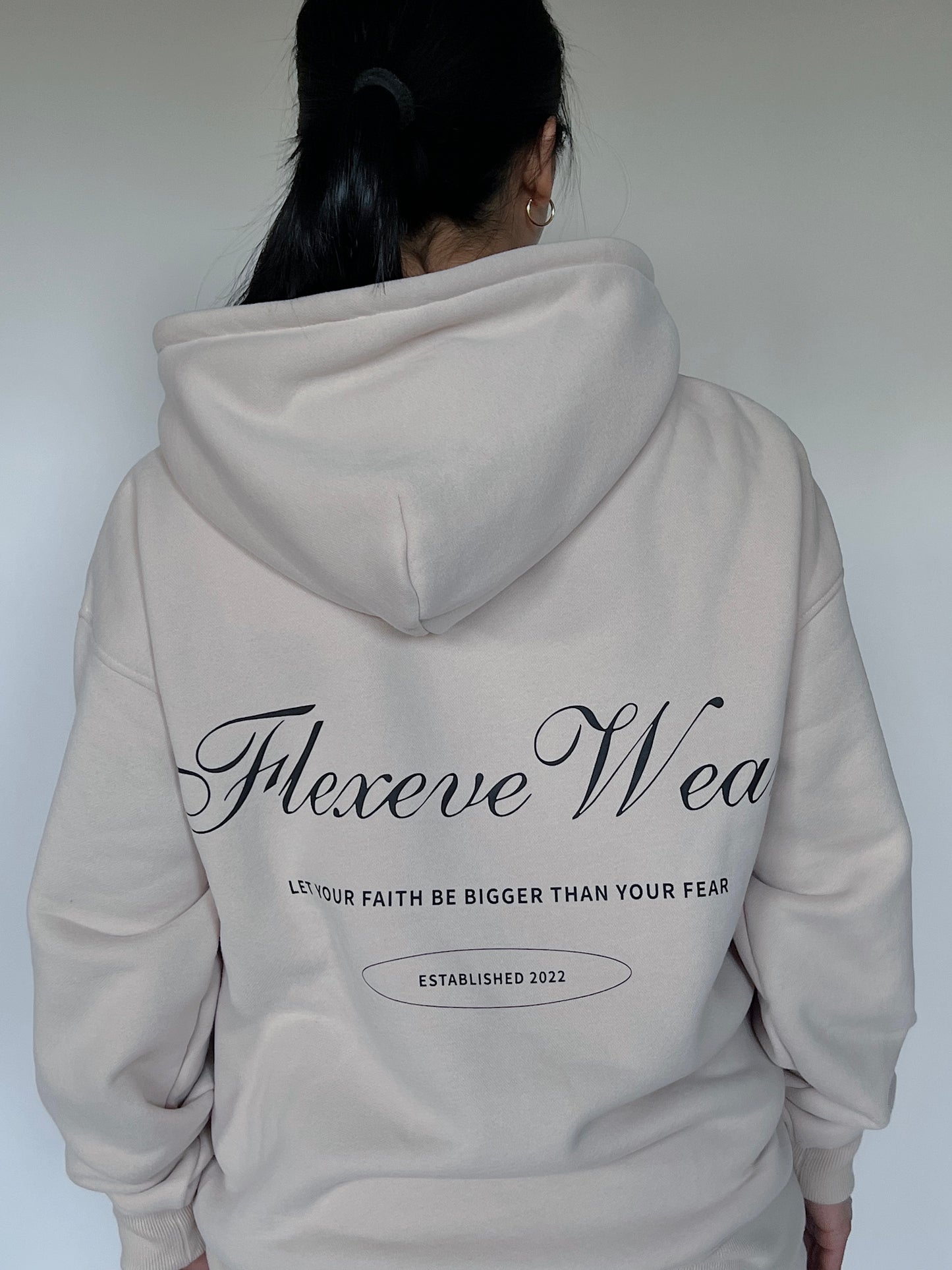 Fight Fear- Oversized Hoodie in Peach Cloud