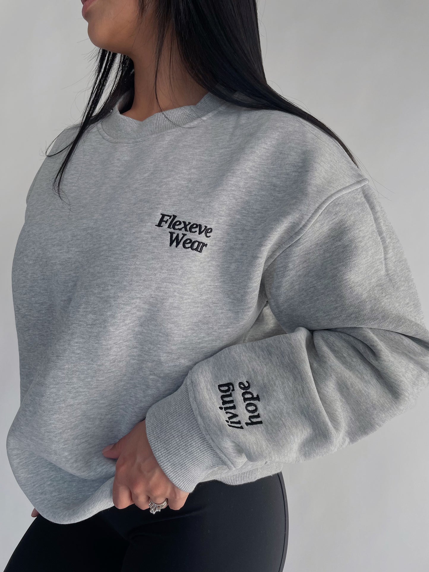 Living Hope - Embroidered Sweatshirt in Gray