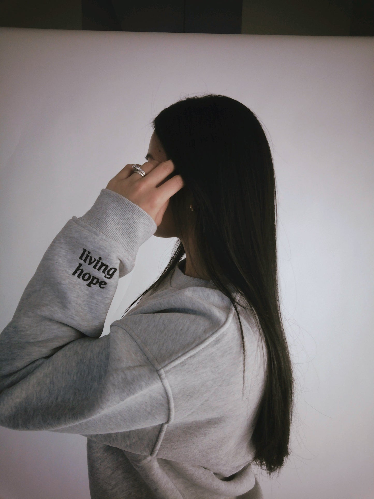 Living Hope - Embroidered Sweatshirt in Gray