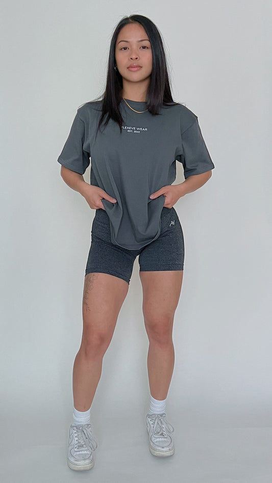 Hopeful- Seamless Biker Shorts in Dark Gray