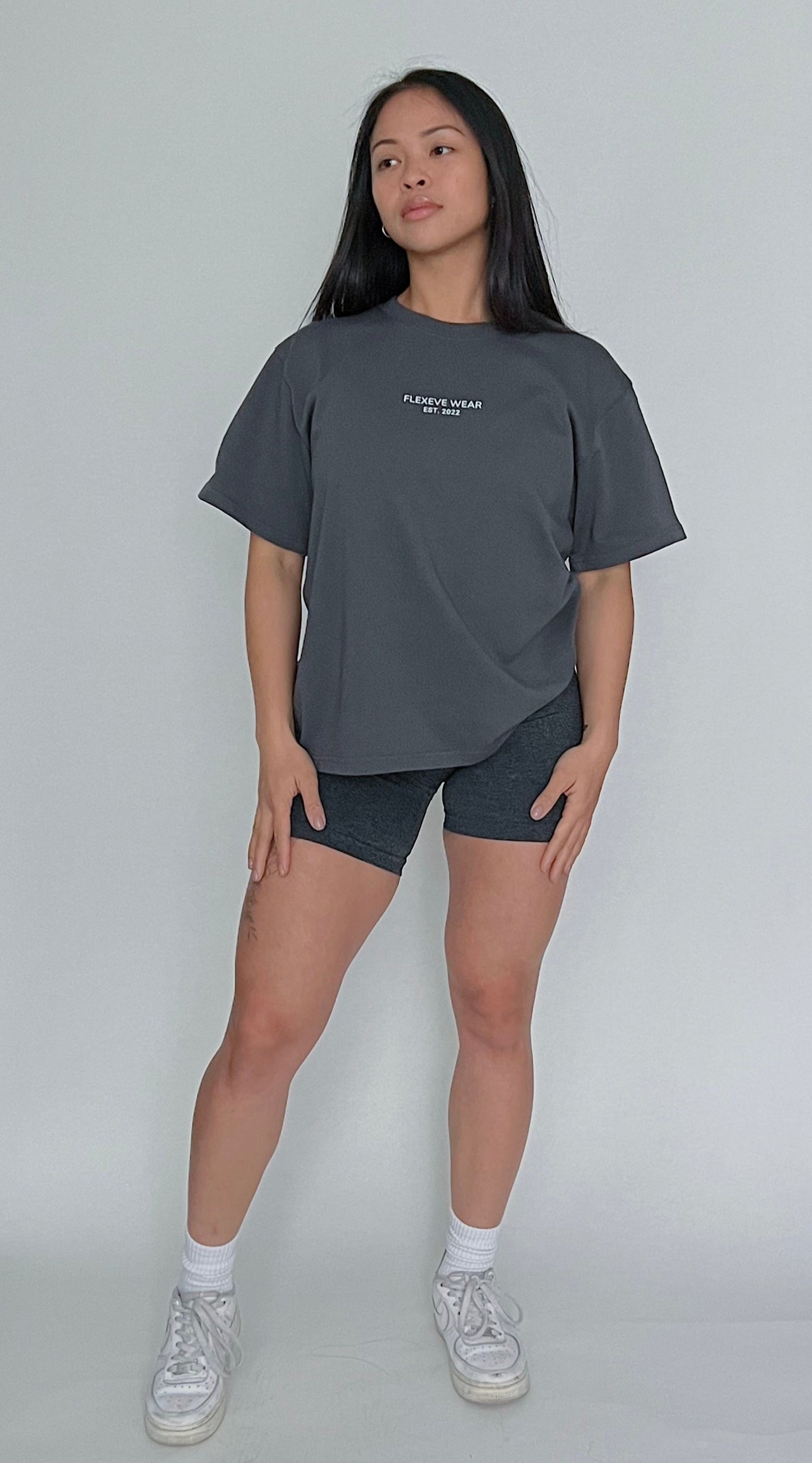 Devoted- Oversized Tee in Gray