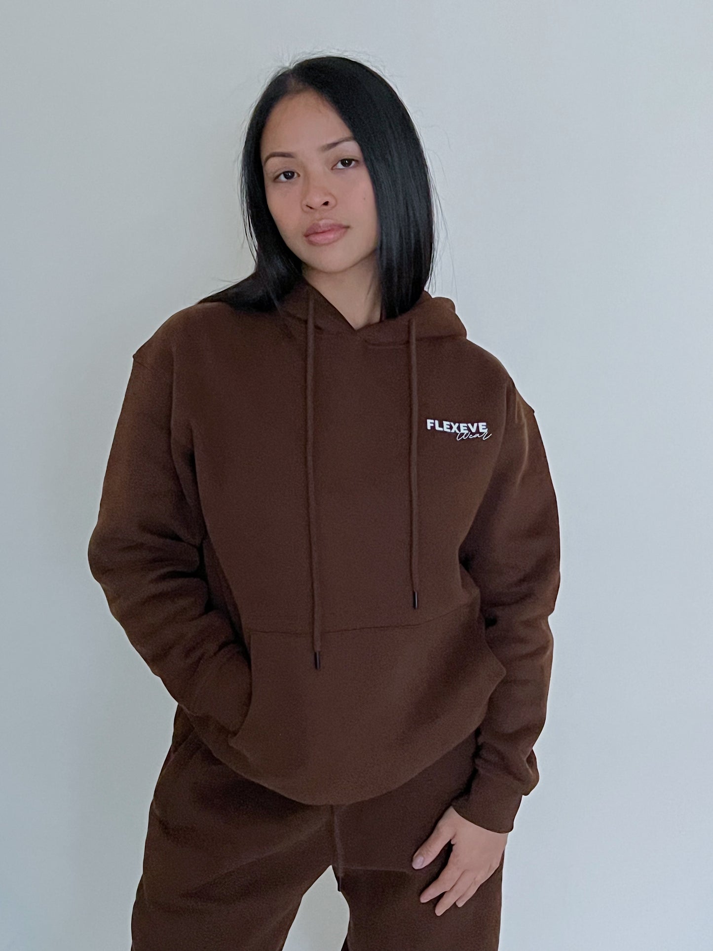 Seek First- Oversized Hoodie in Espresso