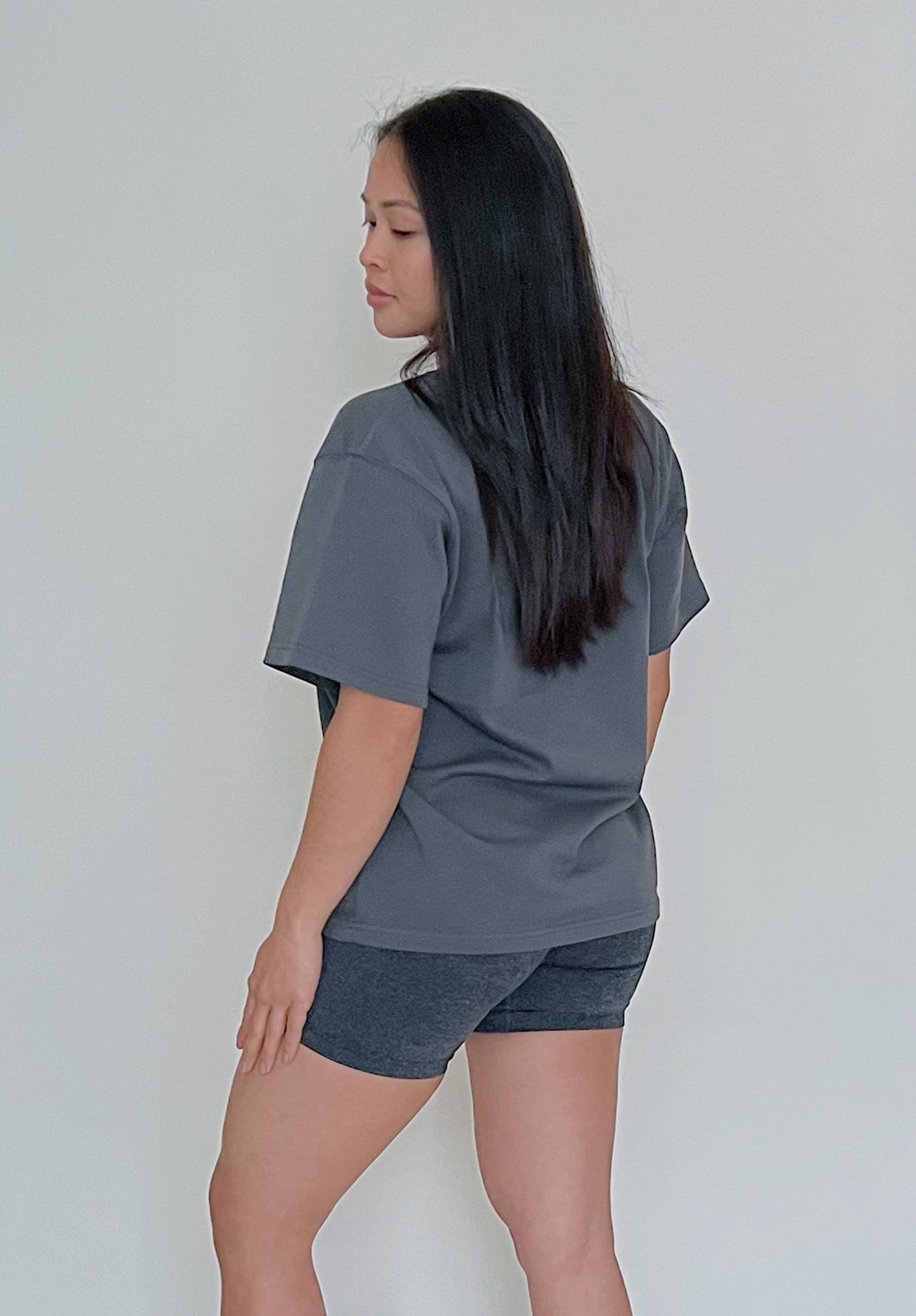 Devoted- Oversized Tee in Gray