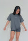 Devoted- Oversized Tee in Gray