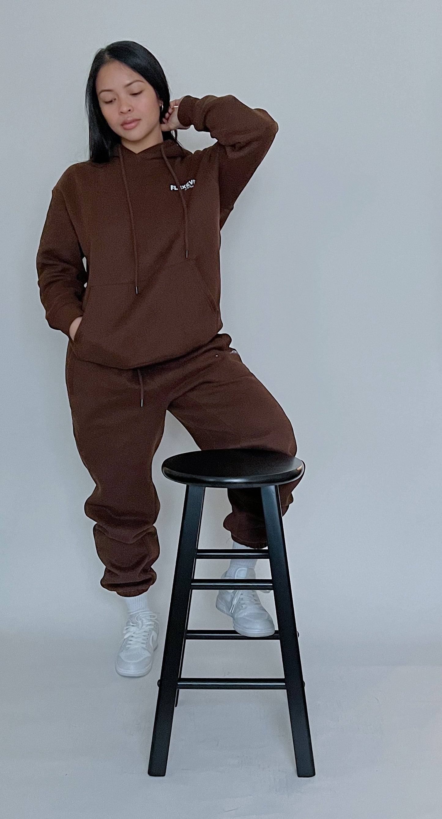 Seek First- Oversized Hoodie in Espresso