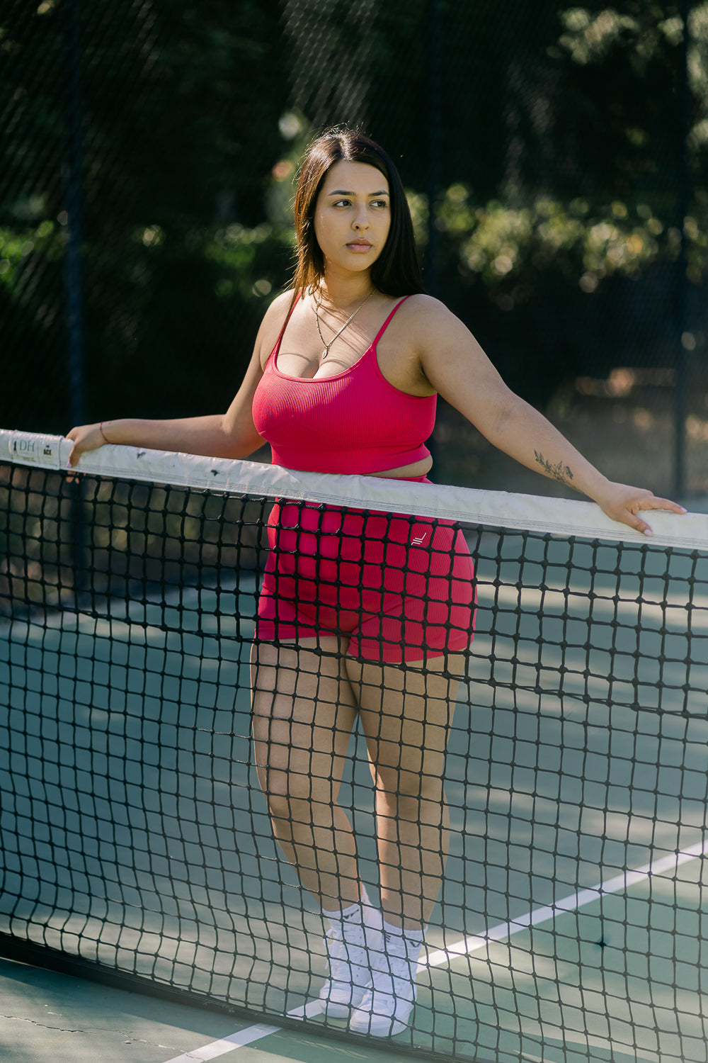 Bossy- Seamless ribbed sports bra in pink