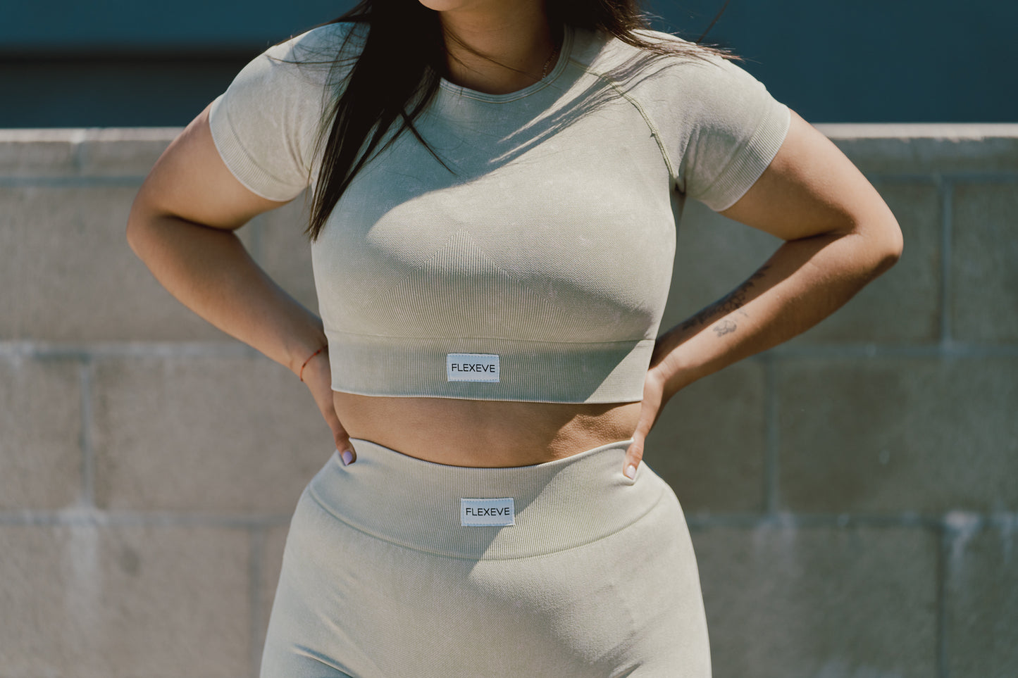 Palo Verde- Seamless crop top in sage green