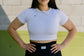 Cloud Chaser- Seamless cropped top in white